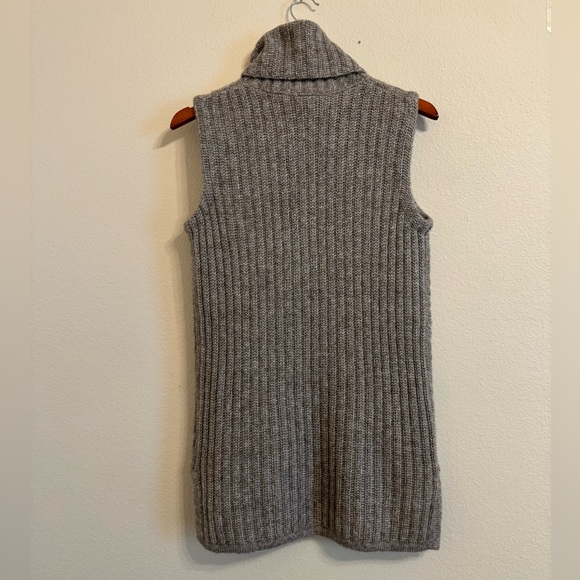 Theory Beylor T Caresse Mohair Yak Wool Turtleneck Sweater Knit Vest Gray P/XS - Picture 8 of 15